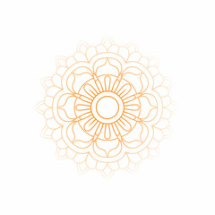 Stylish, luxurious mandala in gold with detailed and decorative floral designs