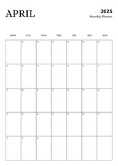 Monthly Planner April 2025