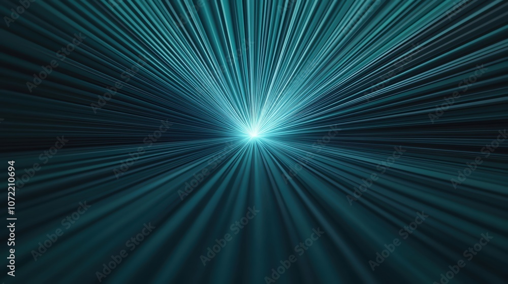 Fototapete abstract light rays converge to a bright center, creating a dynamic digital background.