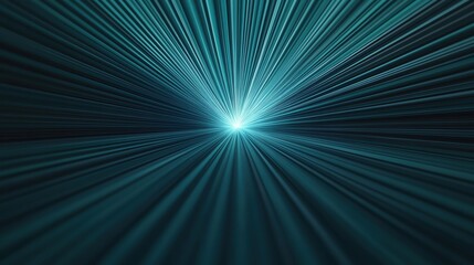 Fototapeta premium Abstract light rays converge to a bright center, creating a dynamic digital background.