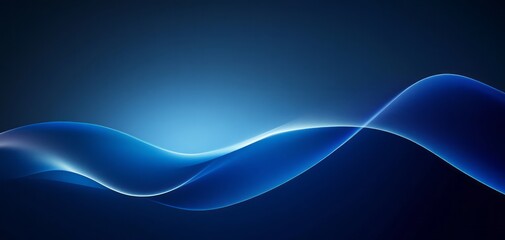 Abstract Blue Wave Background with Glowing Lines