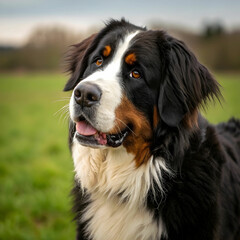 The Bernese Mountain Dog is a large, gentle breed known for its friendly demeanor.