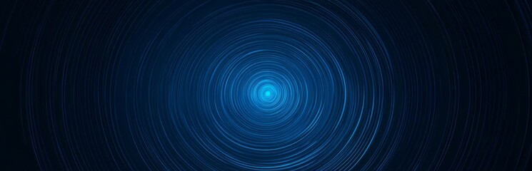 Abstract Blue Concentric Circles Pattern on a Black Background
