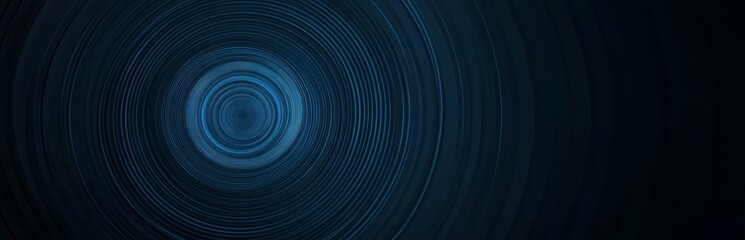 Abstract Blue and Black Concentric Circles Pattern