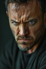 Obraz premium Close Up Portrait of a Serious Man