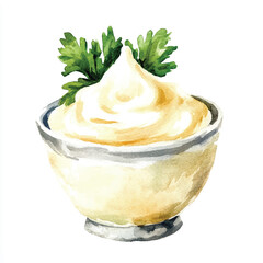 Mayonnaise watercolor clipart illustration