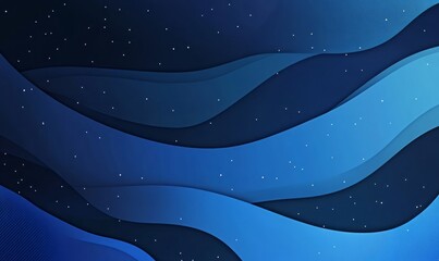 Fototapeta premium Abstract Blue Wavy Background with Scattered White Dots