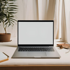 blank screen vertical laptop. laptop mockup
