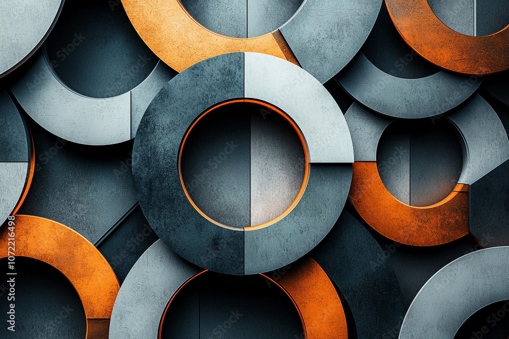 Aufkleber abstract geometric pattern with circular shapes and contrasting colors