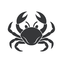 Minimalist Crab Silhouette Vector for Logos and Icons.