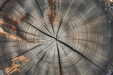 Obraz premium A close-up photo of a tree trunk's cross-section