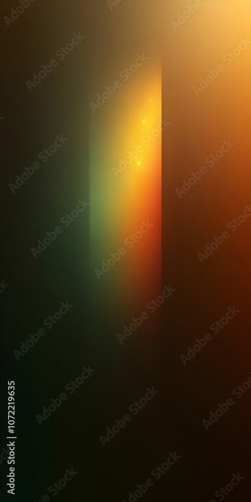 Poster a mesmerizing gradient blending deep greens, warm oranges, and soft yellows, creating an ethereal at