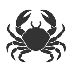 Minimalist Crab Silhouette Vector for Logos and Icons.
