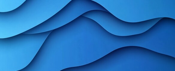 Obraz premium Abstract Blue Paper Wave Pattern Background