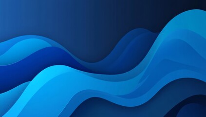 Abstract blue wave background with layered, curved shapes