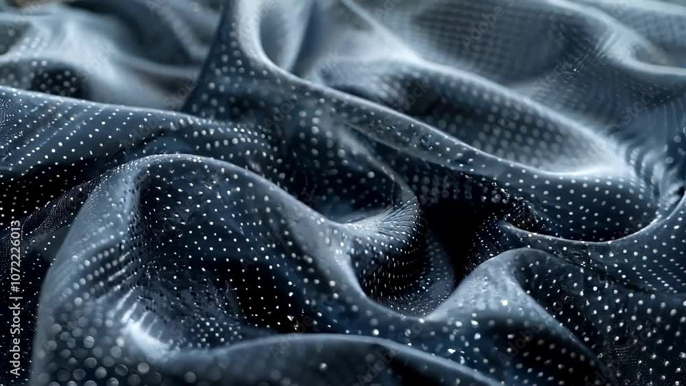 Poster elegant dark fabric with soft waves and subtle polka dots