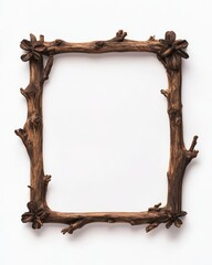 A rustic twig frame showcasing a natural design, perfect for adding an organic touch to any decor or artwork presentation.