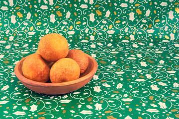 Fritter, Colombian Christmas cuisine - Deep fried cheese bread.