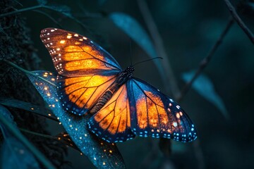 Glowing Bioluminescent Butterfly generative ai
