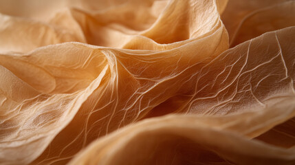 Naklejka premium Soft, textured fabric with natural creases and warm tones, evoking elegance