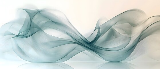 Fototapeta premium A flowing abstract design featuring soft, translucent waves in shades of teal and mint, creating a serene and calming atmosphere.