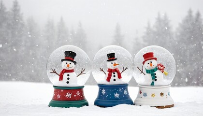 Snowman Snow Globe Trio