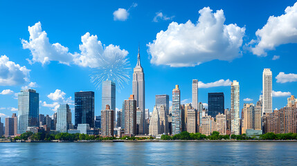 Obraz premium Innovative urban architecture enhances skyline and sustainability