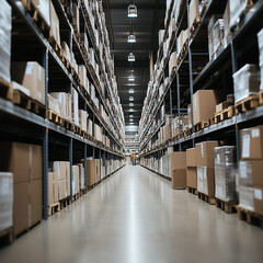 Modern Warehouse Production Workshop with Organized Storage