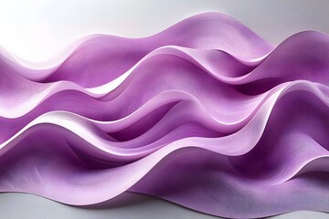 Fototapeta premium An abstract representation featuring flowing waves in soft shades of purple and white, creating a serene and harmonious atmosphere, evoking a sense of tranquility and elegance.