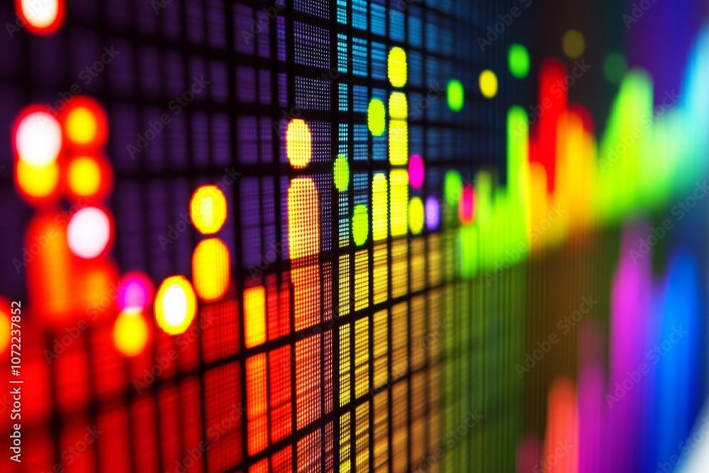 Poster colorful data metrics visualization for analysis