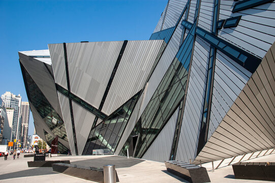 Royal Ontario Museum expansion exterior, known as "The Crystal" designed by Daniel Libeskind. It is built of Aluminium and glass on a steel structure in TORONTO, CANADA on JULY 19, 2010