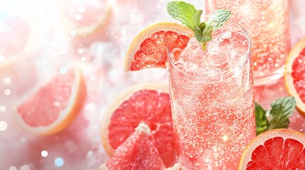 Refreshing Grapefruit Cocktail with Mint Garnish
