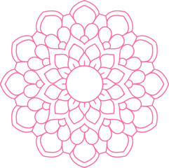 Elegant golden mandala with intricate floral patterns on a transparent background