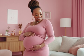 Expecting Mom Enjoying Peaceful Moment at Home