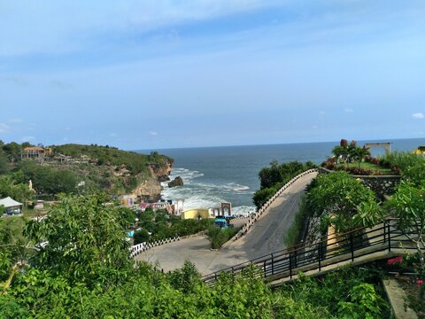 Aerial view of sea, heha sky view region of yogyakarta