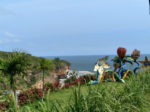Aerial view of sea, heha sky view region of yogyakarta