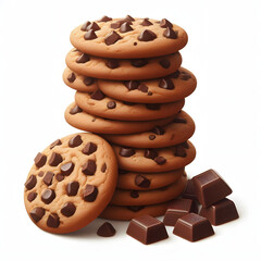 Tasty and crispy cookies with chocklet chips toppings