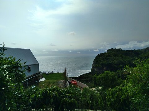 Aerial view of sea, heha sky view region of yogyakarta