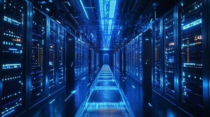 Tranquil Server blue room. Cloud ai centre. Generate Ai