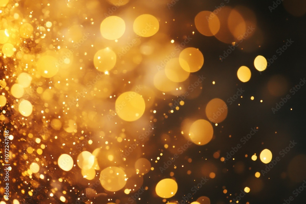 Poster golden bokeh background with soft lighting effect