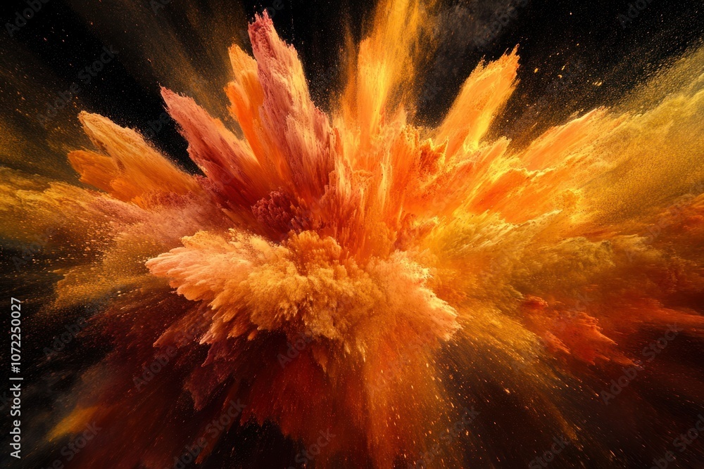 Poster vibrant explosion of color and texture in dark background