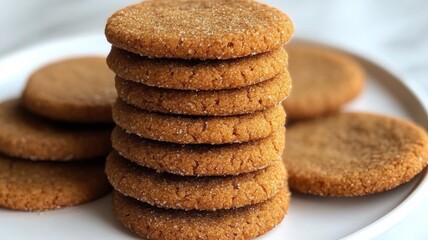 Stack of Freshly Baked Brown Sugar Cookies