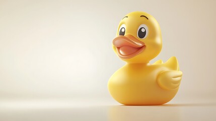 Playful Yellow Rubber Duck Cartoon Illustration for Kids, Perfect for Games and Children's Art Projects Featuring a Vibrant and Cheerful Design for Fun Activities