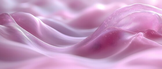 Obraz premium A soft, flowing abstract landscape in shades of pink, featuring smooth waves and delicate textures that create a calming and dreamy atmosphere.