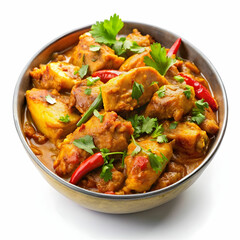 Fototapeta premium A bowl of chicken karahi, a flavorful Pakistani dish with tender chicken