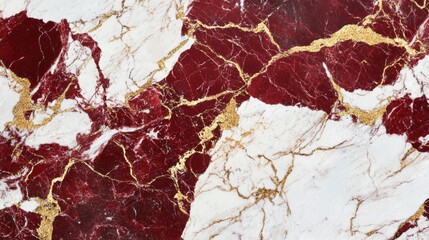 Elegant marble floor with striking red, gold accents, reflecting light luxurious design perfect for opulent interiors.