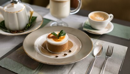 Coffee and dessert at the cafe