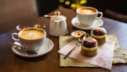 Fototapeta premium Coffee and dessert at the cafe