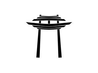 Torii traditional Japanese gate icon vector graphics