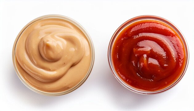 burger sauce in the bowl isolate on White background